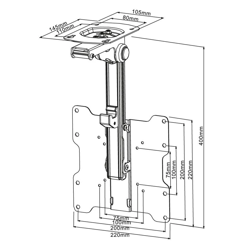 Laikiklis PureMounts PureLink Deckenhalterung PM-SLOPE-37 - Flatscreen Priedas