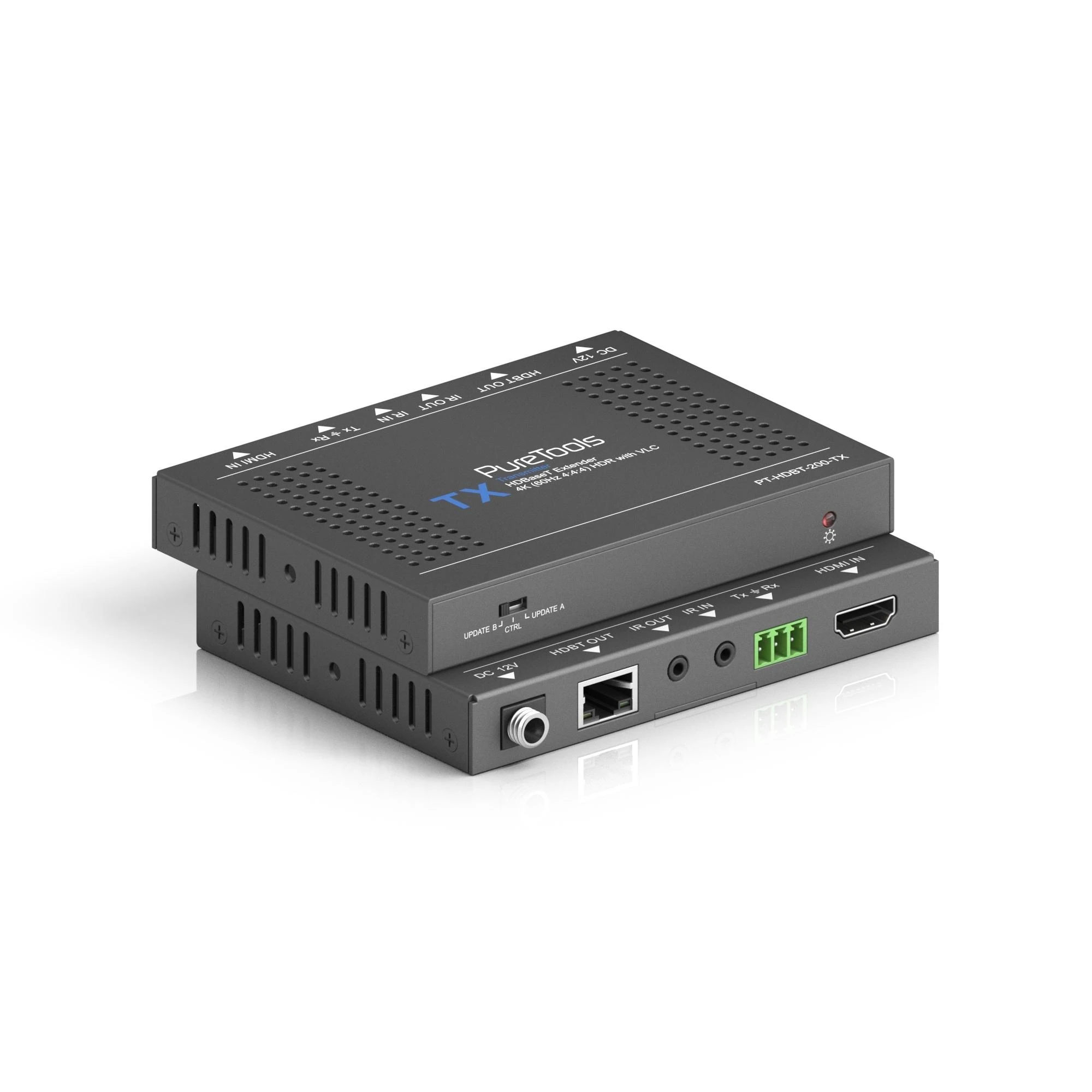 Carruzzo PureTools PT-HDBT-200 vaizdo ir garso signalų ilgintuvas AV siųstuvas ir imtuvas Juoda