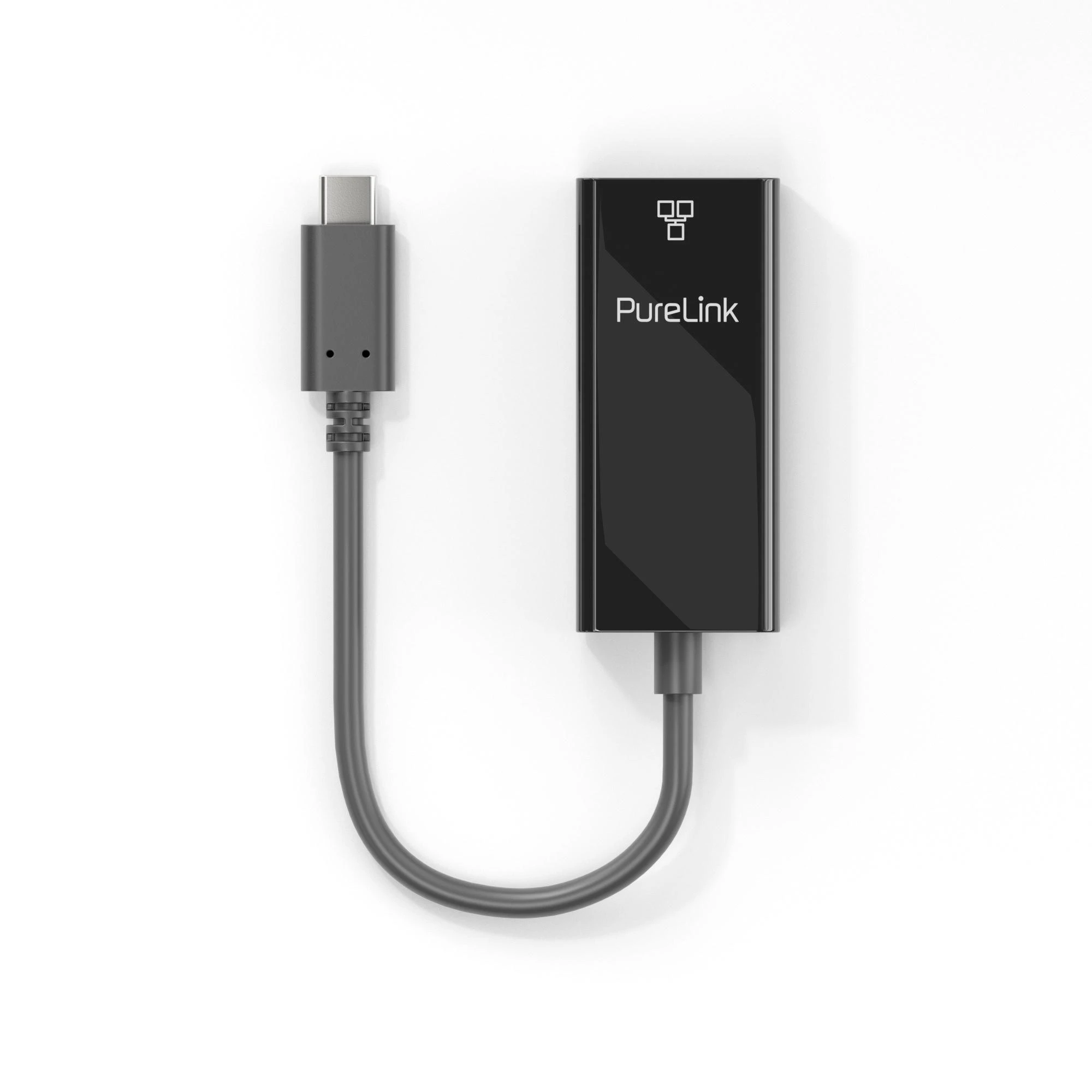 PureLink USB-C į Ethernet adapteris, juodas kabelis