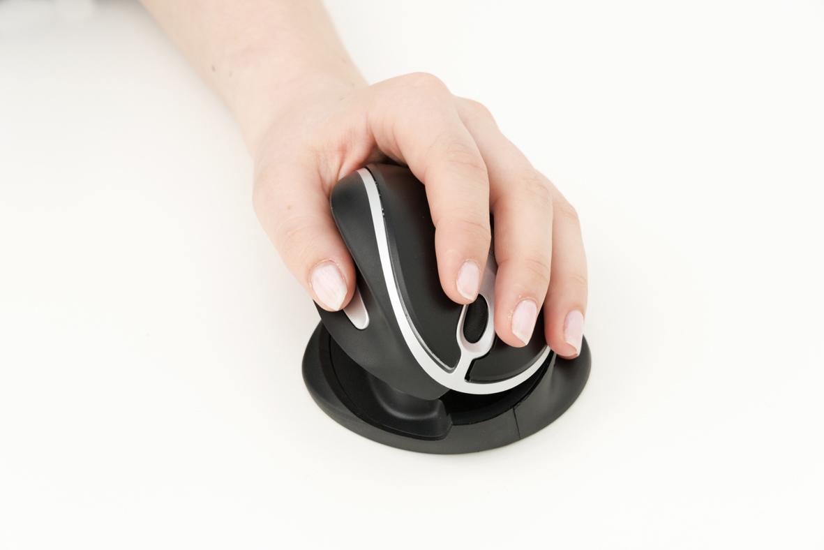 Ergo Finland R-Go Oyster Pelė Wireless - Ambidextrous - RF belaidė - 1200 DPI - Sidabrinis