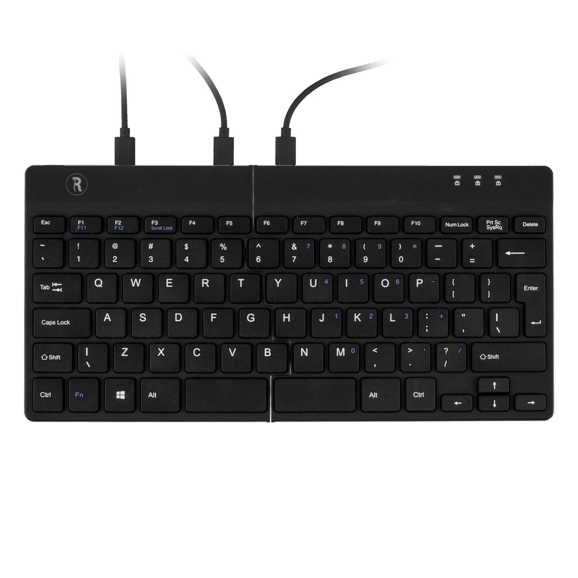 R Go Tools BREAK ERGONOMIC Klaviatūra QWERTY - US Juodas su laidu