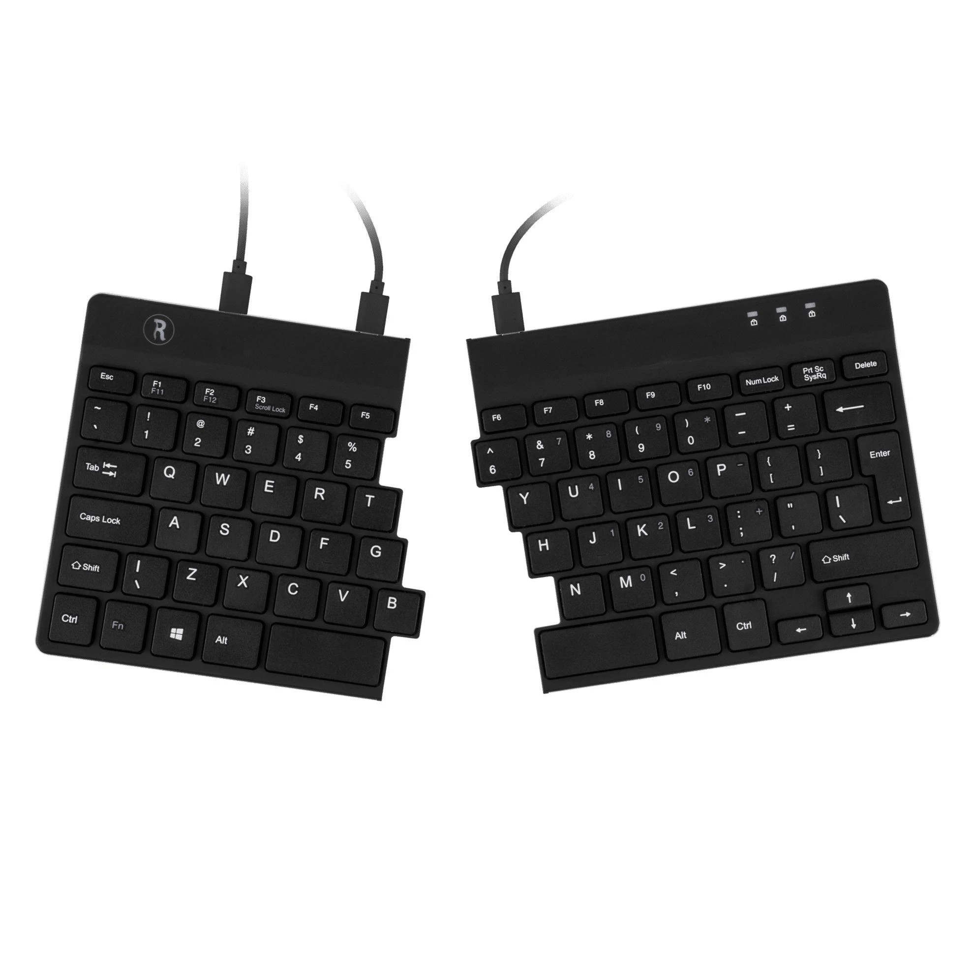 R Go Tools BREAK ERGONOMIC Klaviatūra QWERTY - US Juodas su laidu