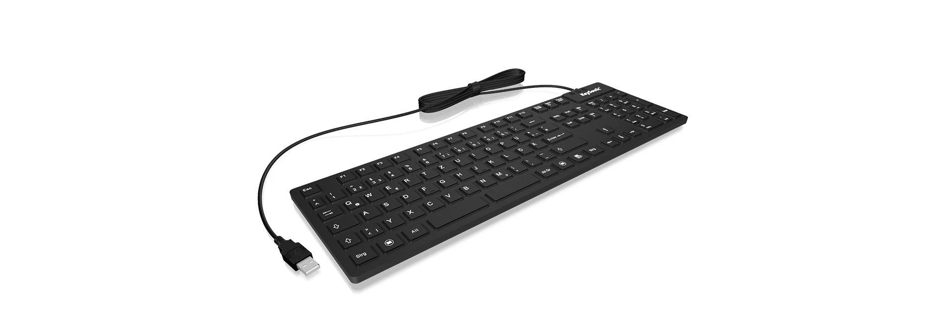 Icy Box KeySonic klaviatūra waterproof, USB 2.0, industrial IP68, Juodas