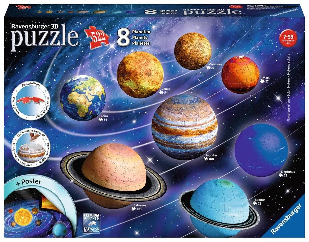 Ravensburger 3D Dėlionė 522 vnt. - Planetų sistema aprašymas - Prekės nuotrauka