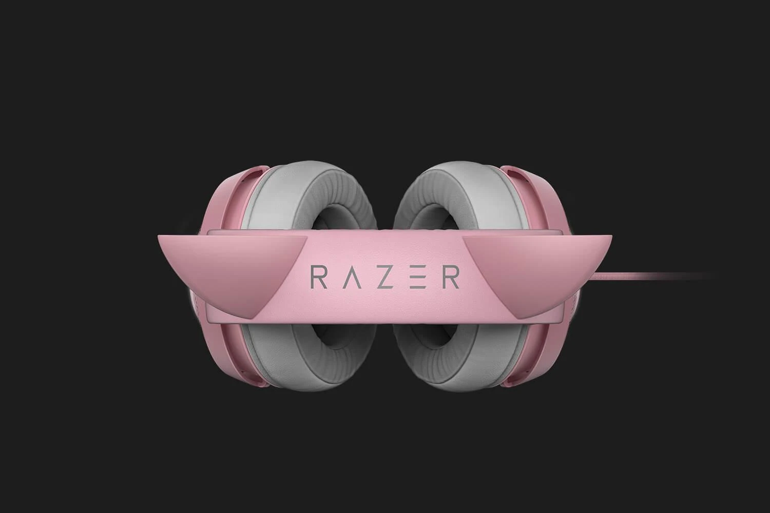 Žaidimų Ausinės Razer Kraken Kitty Edition Quartz, Chroma RGB, ANC mikrofonas, THX erdvinis garsas, USB jungtis, rožinės