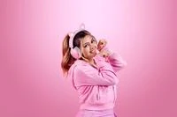 Razer Kraken V2 Pro Kitty Edition rausvos žaidimų ausinės