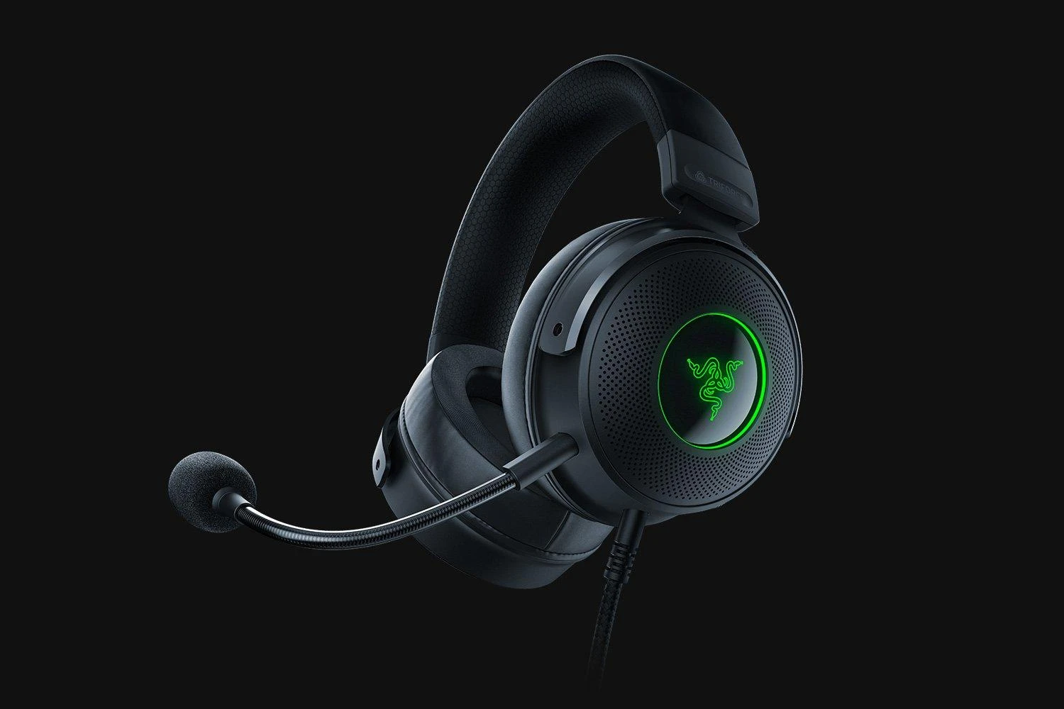 Žaidimų Ausinės Razer Kraken V3, USB jungtis, Chroma RGB, Juodos