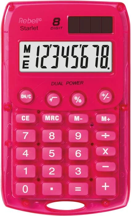 Rebell Calculator RE-STARLETP BX, rožinė, kišeninė, 8 vietos