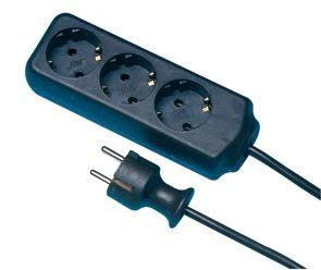 REV Socket line 3 kartus 3,0 m juodas