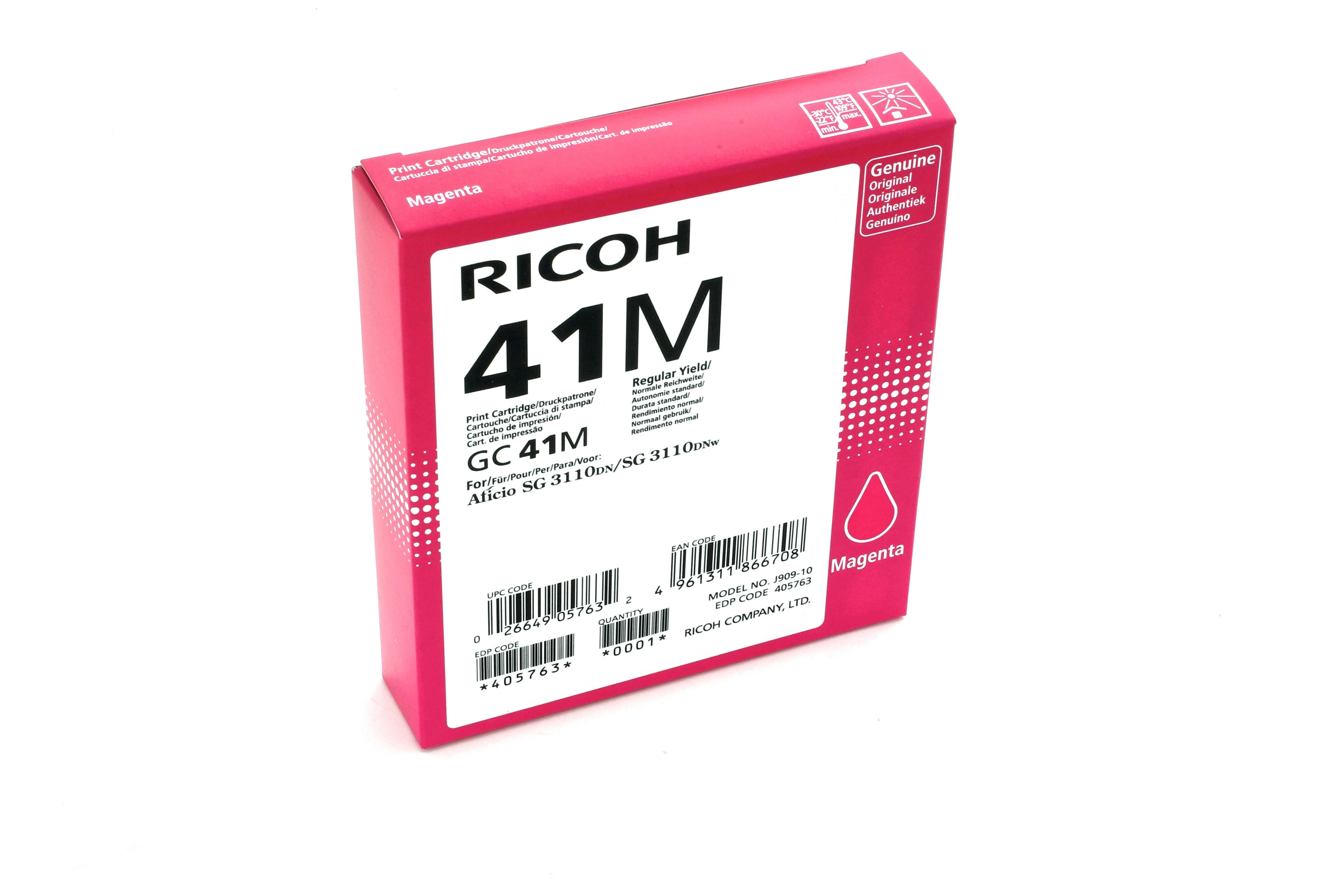 Ricoh GC41M (405763) Rašalinė kasetė, Purpurinė