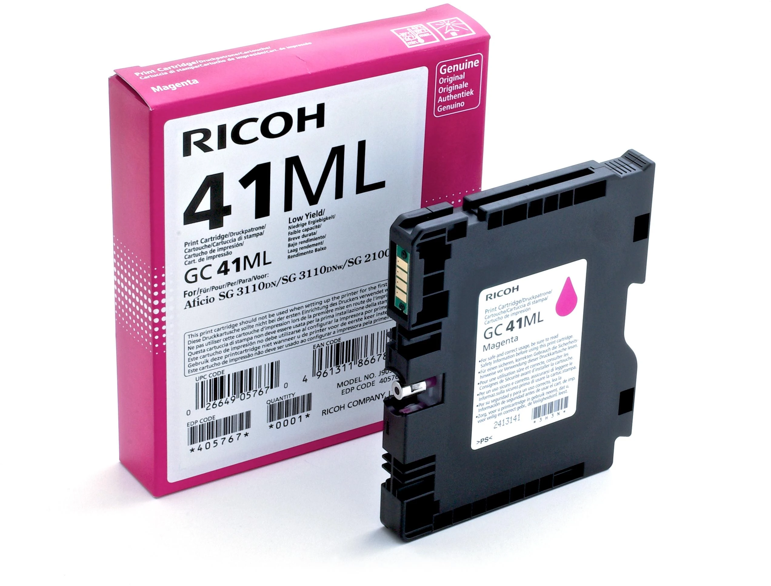 Ricoh GC41 Low (405768), geltona kasetė