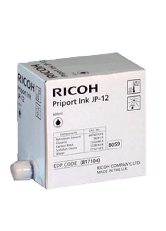 Originalus rašalas Ricoh JP 12, juodas, 600 ml (817104)