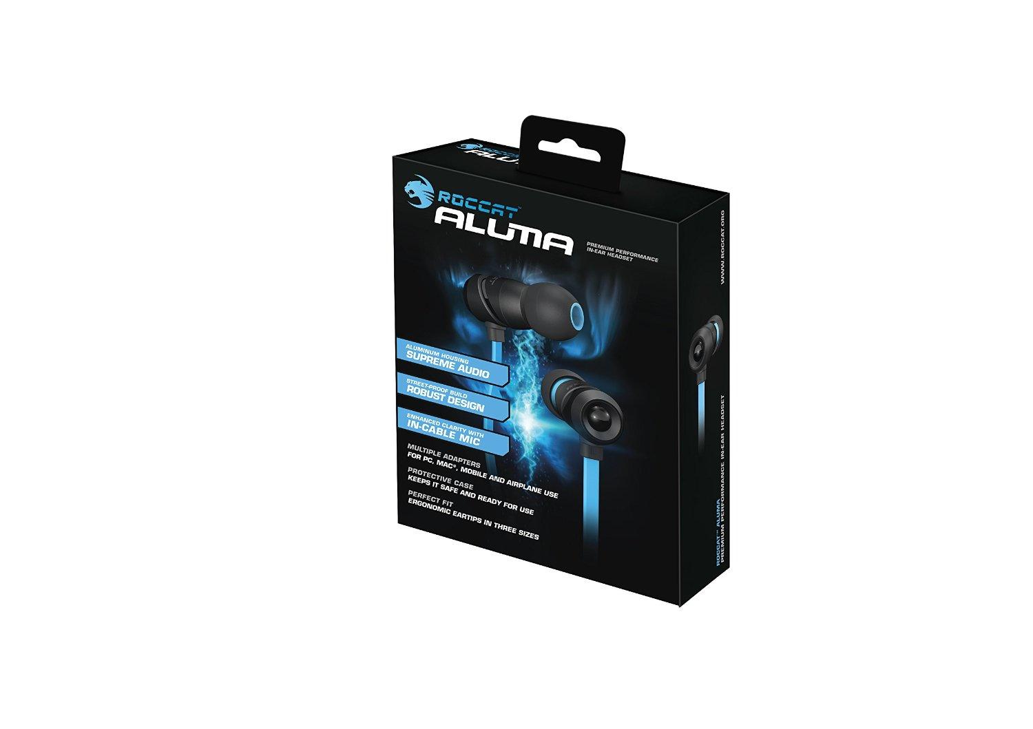 Į ausis įkišamos Ausinės Žaidimams Roccat Aluma, Juoda-mėlyna