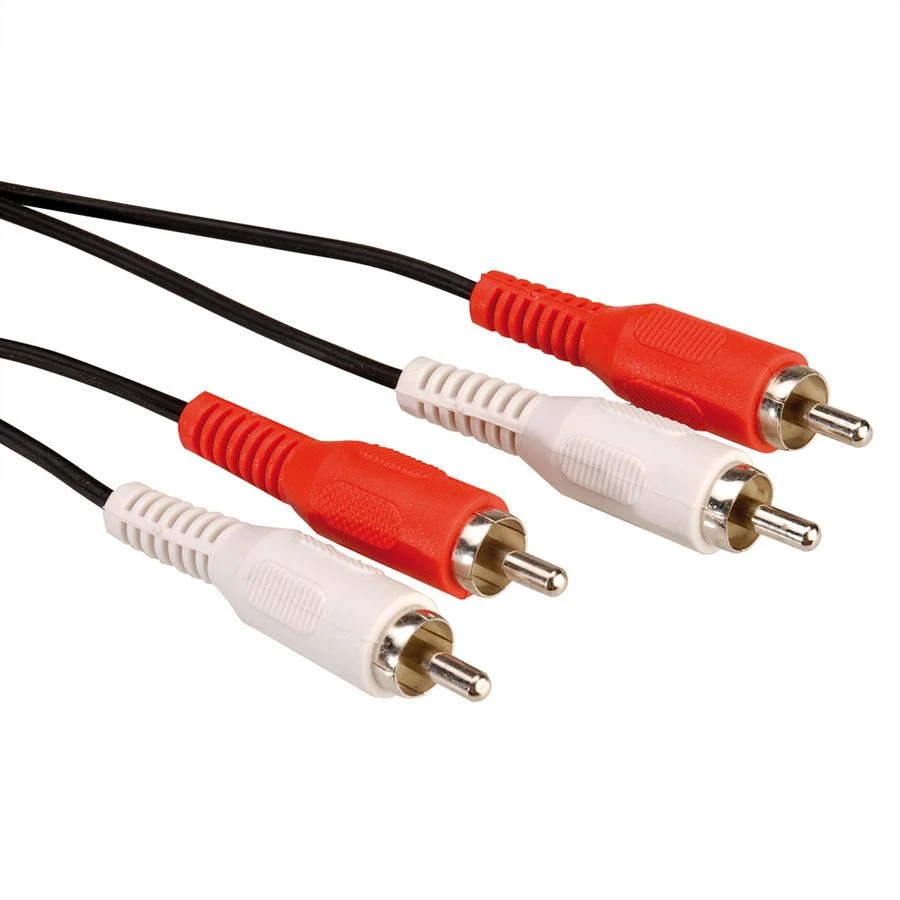 Duplex RCA kabelio kištukai, raudoni ir balti