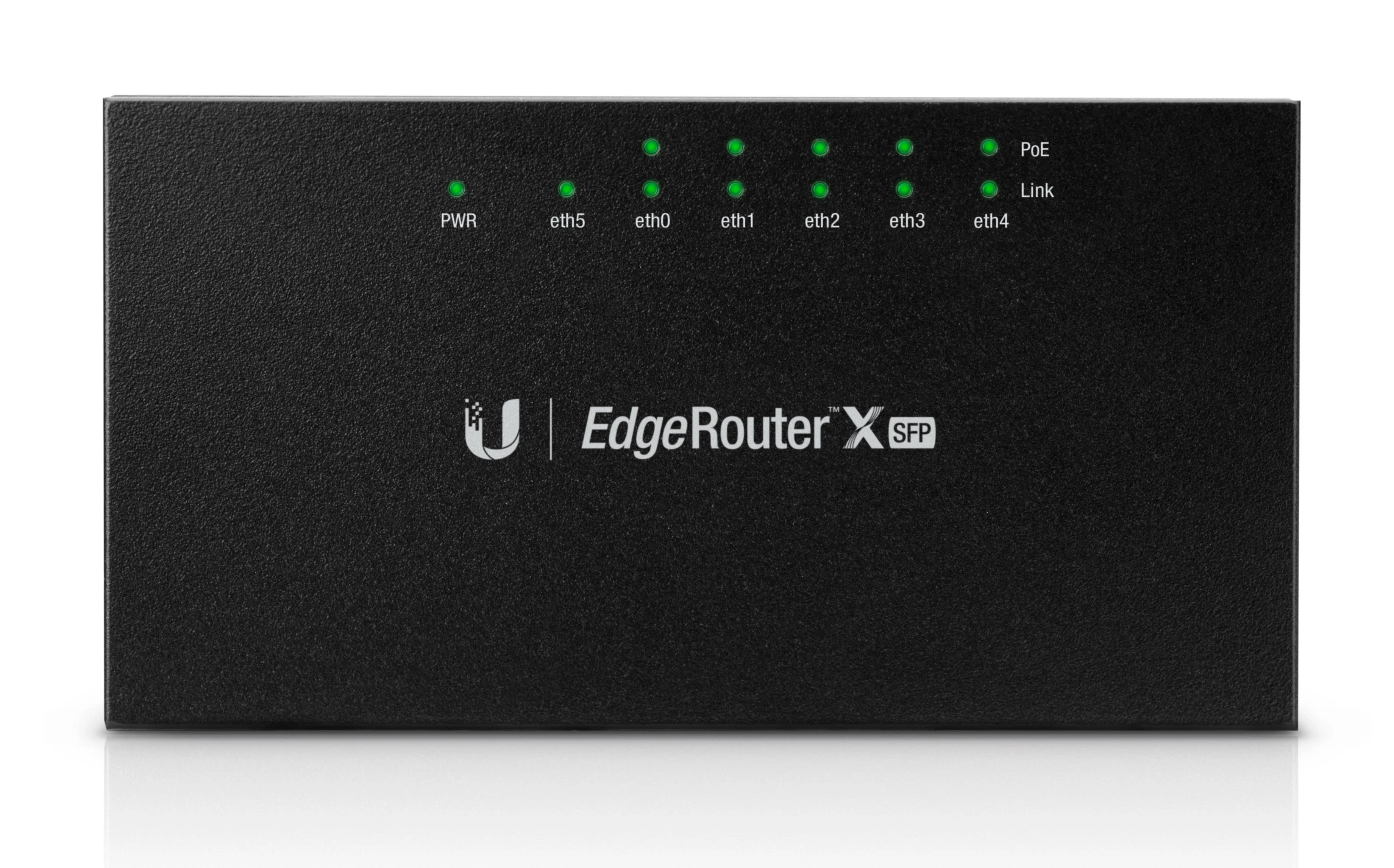 Maršrutizatorius „Ubiquiti EdgeRouter X“, 5 prievadai, SFP, gigabito, pasyvus PoE, Juodas ER-X-SFP / UBI-ER-X-SFP