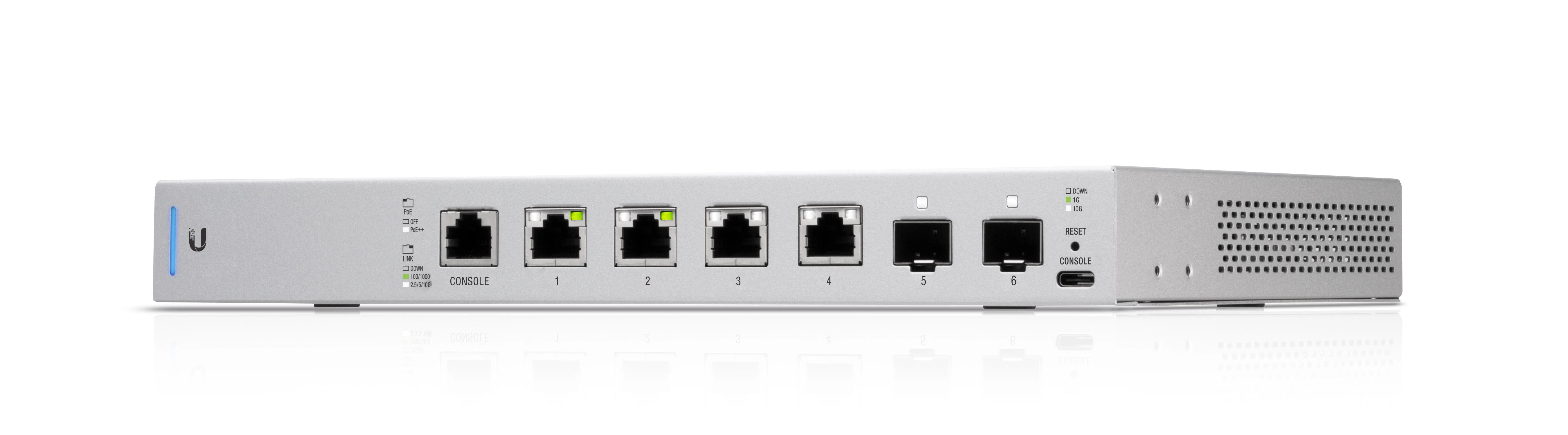 Šakotuvas UBIQUITI US-XG-6POE Ubiquiti US-XG-6POE 10GbE 6 prievadų (4x RJ45, 2xSFP+) komutatorius su 802.3bt PoE++
