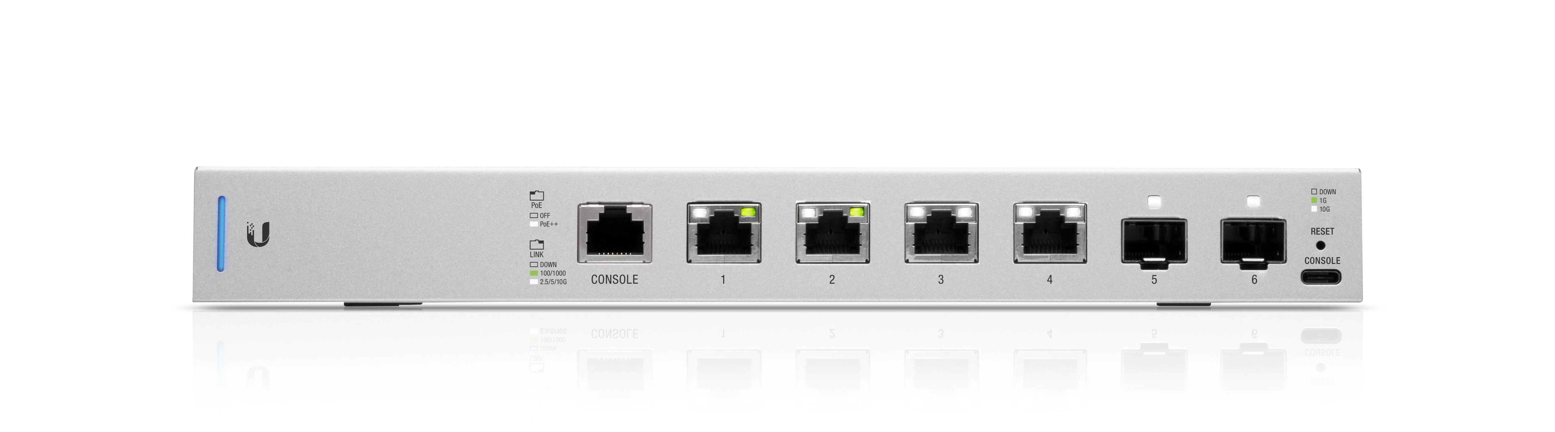 Šakotuvas UBIQUITI US-XG-6POE Ubiquiti US-XG-6POE 10GbE 6 prievadų (4x RJ45, 2xSFP+) komutatorius su 802.3bt PoE++