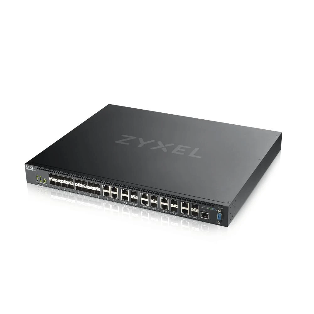 Šakotuvas ZYXEL XS3800-28, 28 prievadų 10 GB 2+ lygio valdomas komutatorius „Nebula Flex Pro“ (dviguba kintamoji srovė, 1 metų „NCC PRO“ licencija)