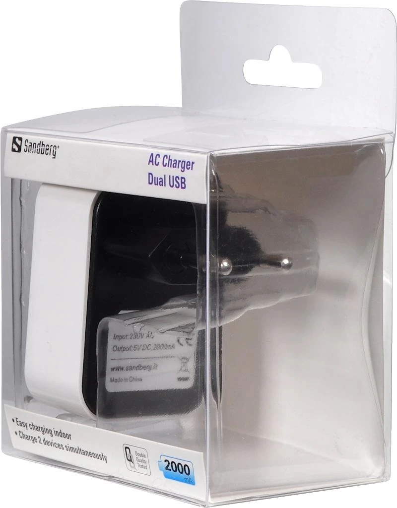 Sandberg AC Charger Dual USB 2.4+1A EU