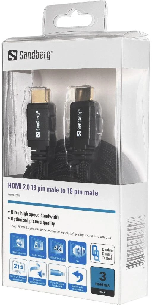 Sandberg HDMI kabelis 3m pakuotėje