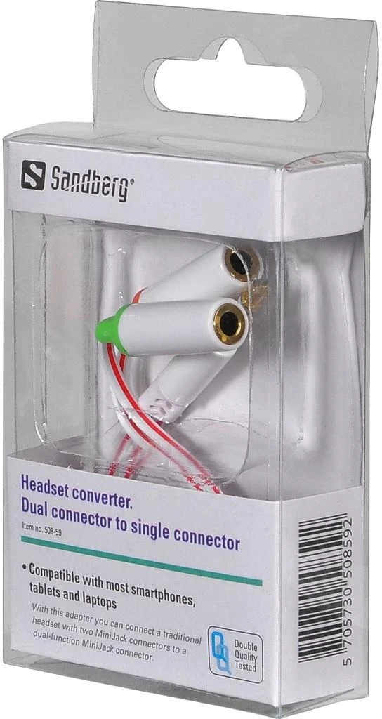 Sandberg ausinių adapteris su dviem 3.5mm jungtimis
