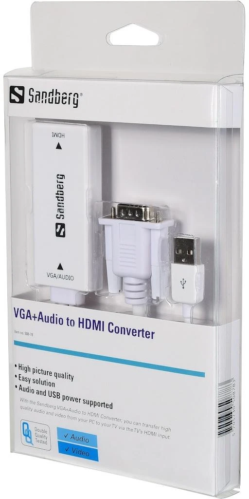 Sandberg VGA į HDMI adapteris pakuotėje