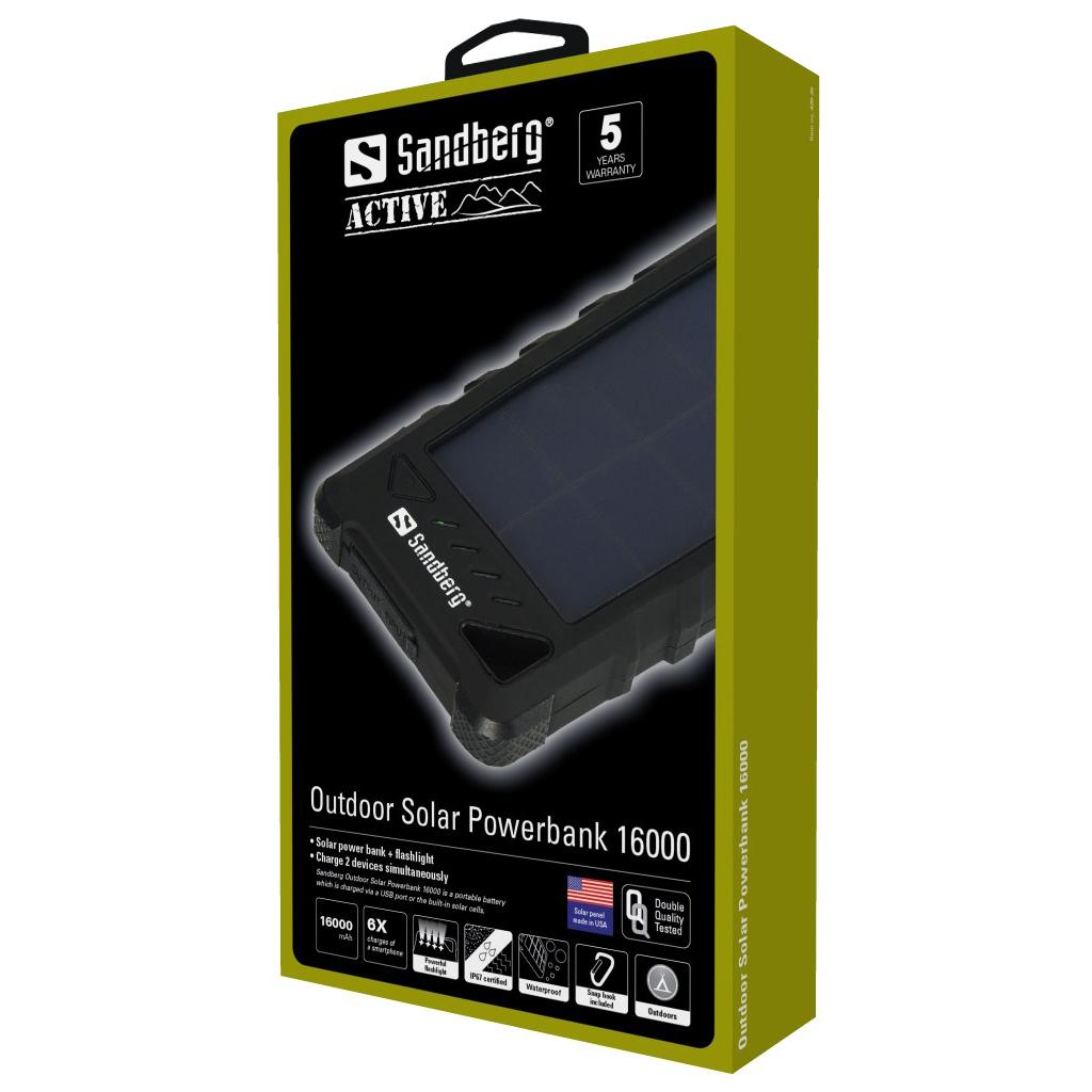Nešiojamas įkroviklis Sandberg Outdoor Solar Powerbank 16000