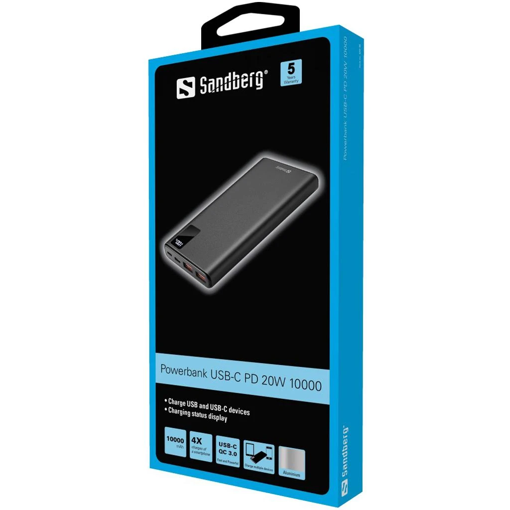 Sandberg Powerbank 10000mAh su pakuote