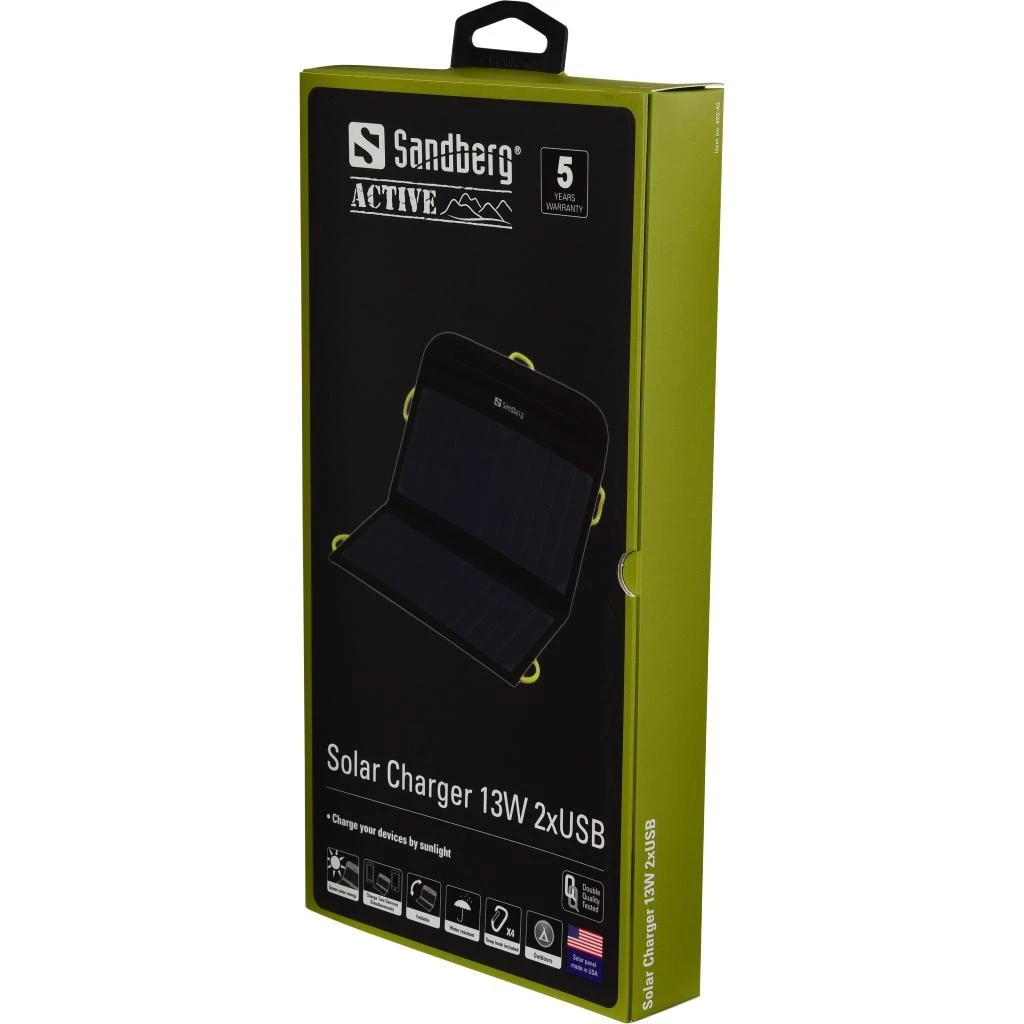 Sandberg saulės įkroviklis 13W 2xUSB
