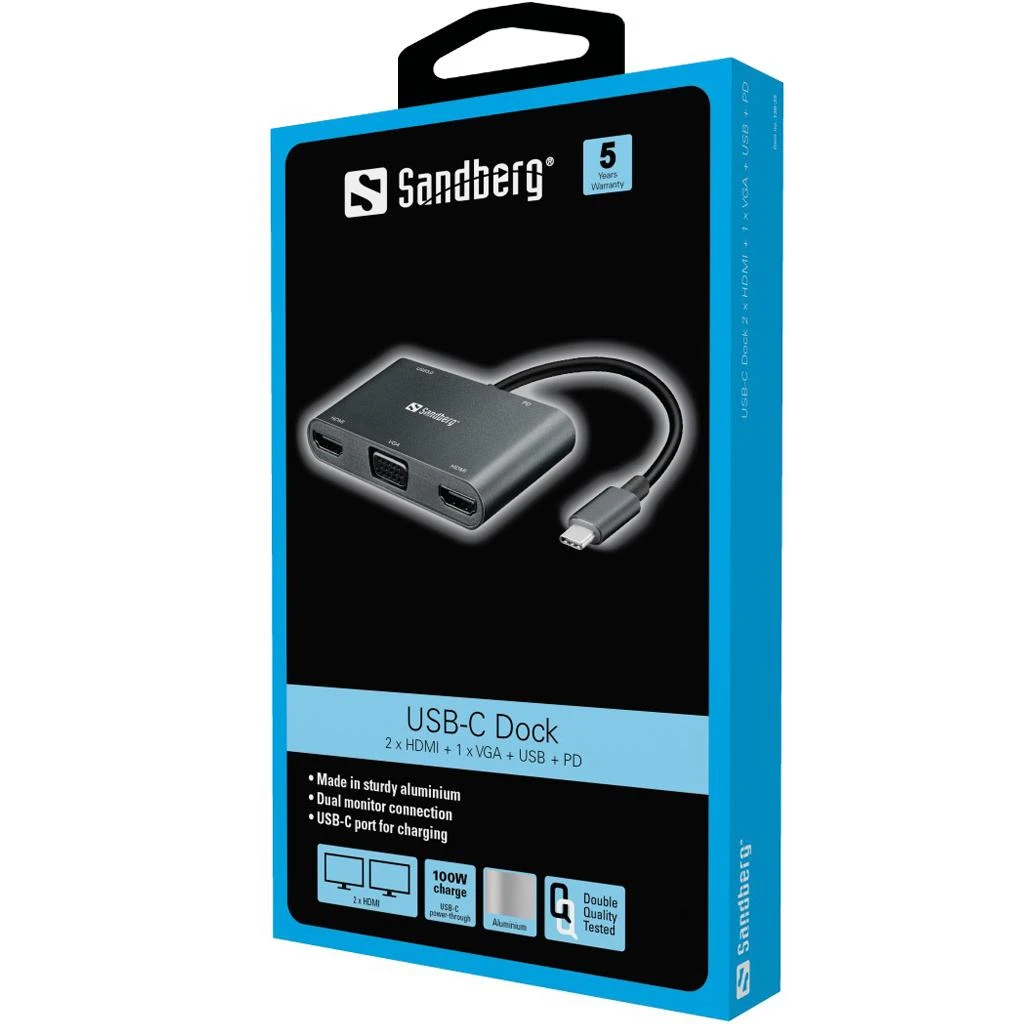 Sandberg USB-C daugiafunkcis dokas pakuotėje