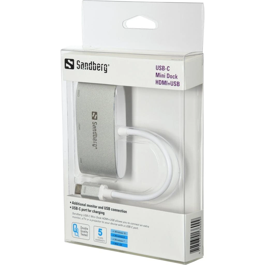 Sandberg USB-C mini dokas HDMI+USB