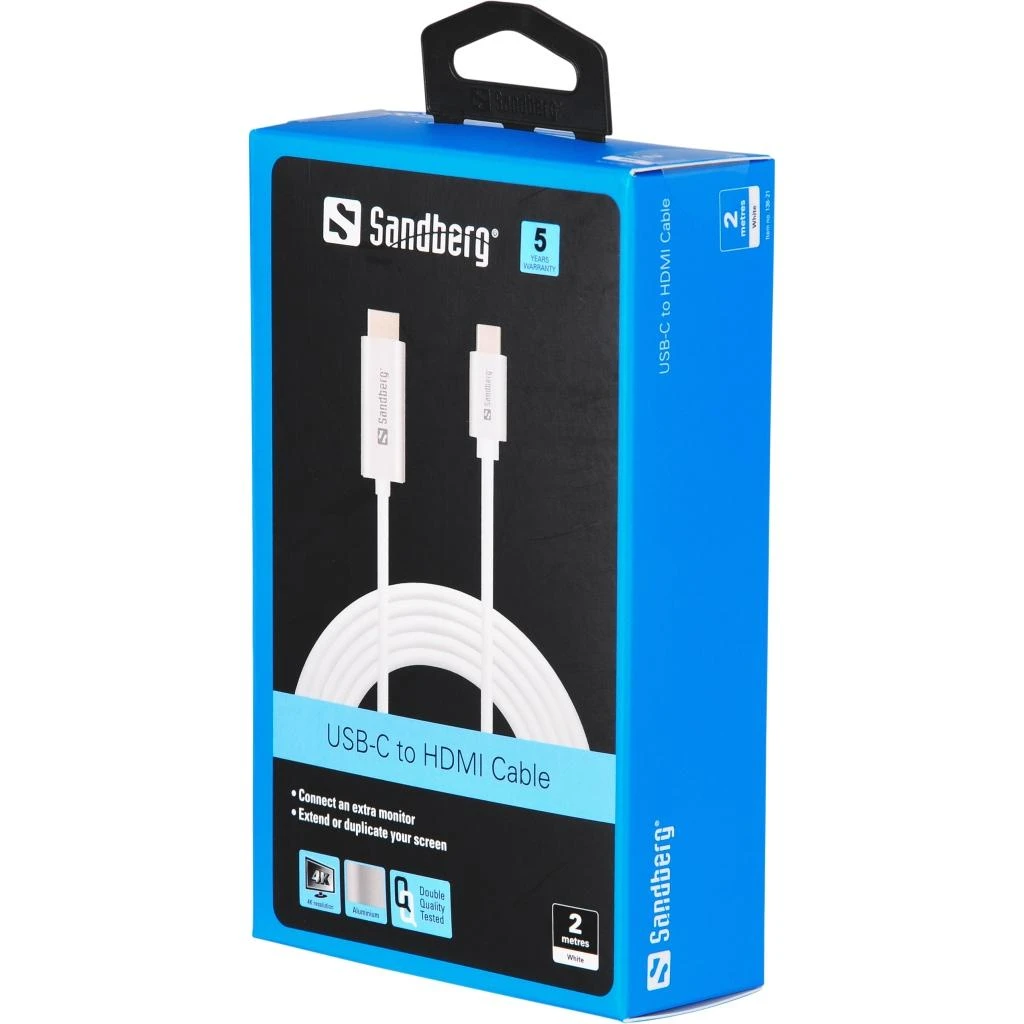 Sandberg USB-C į HDMI 2M laido pakuotė