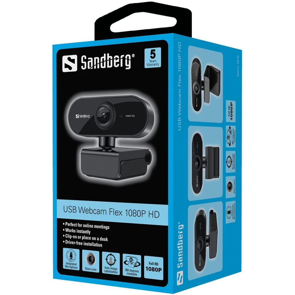 Internetinė kamera Sandberg USB Webcam Flex 1080P HD