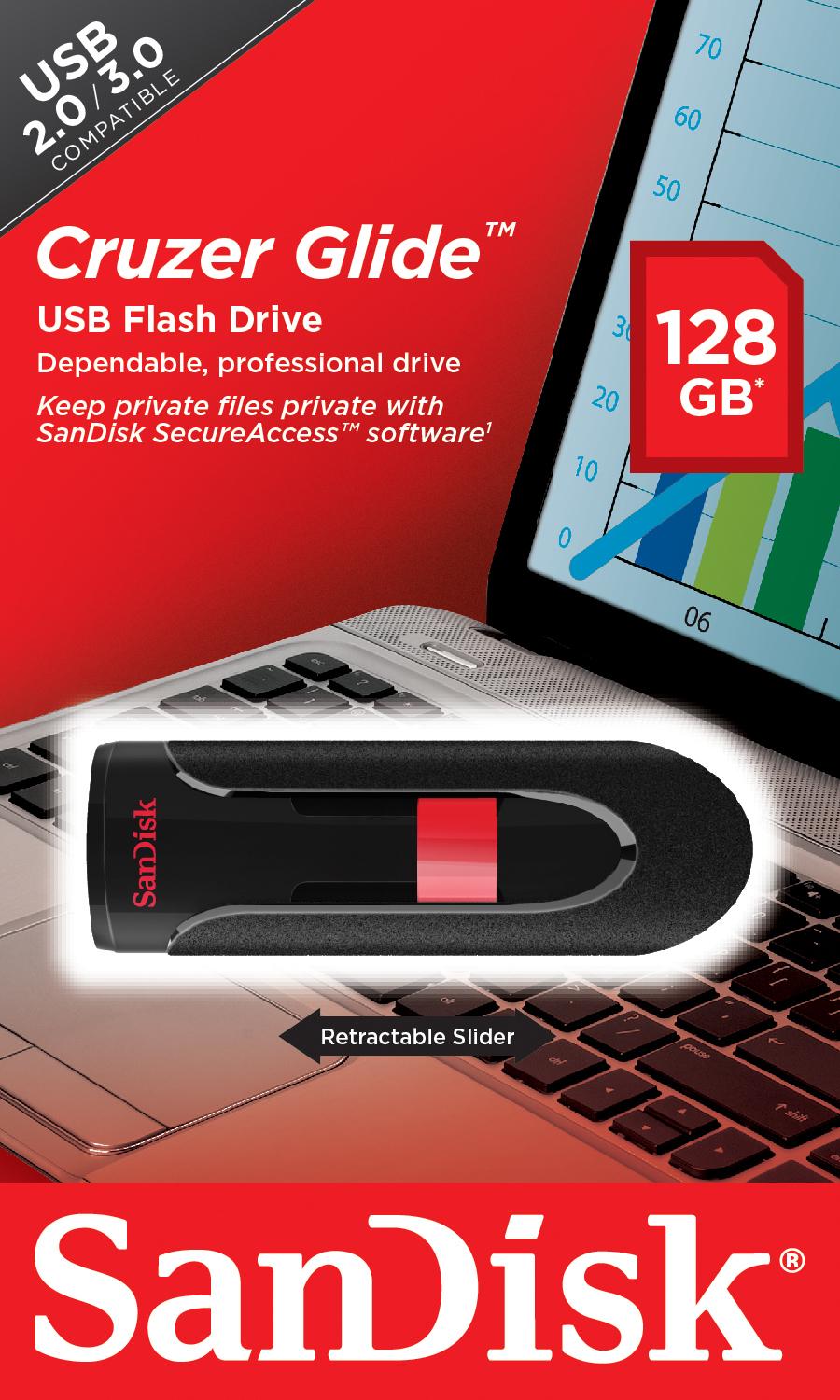 USB laikmena SanDisk Cruzer Glide 128GB