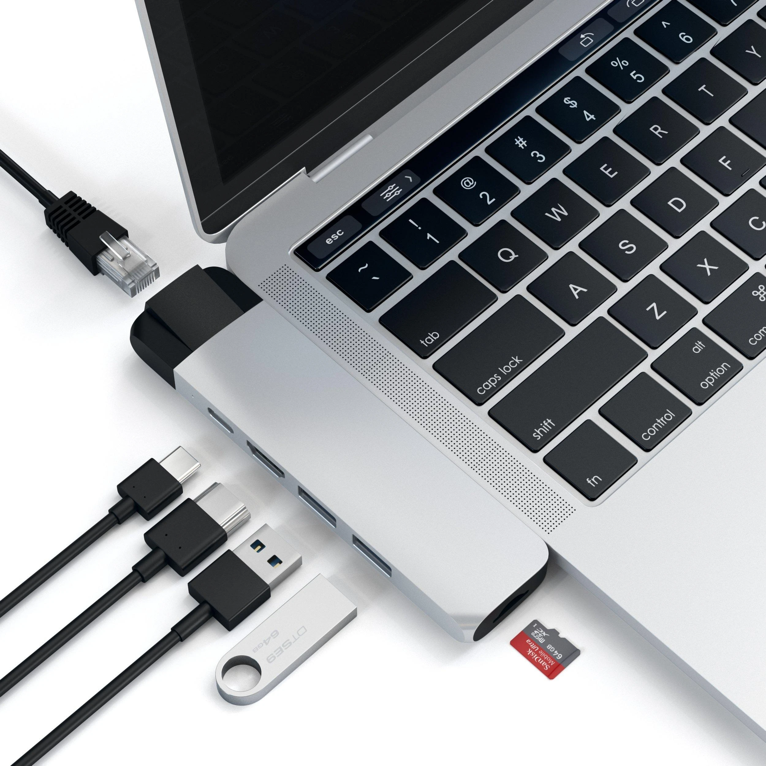 Satechi USB-C Pro Hub adapterio jungtys