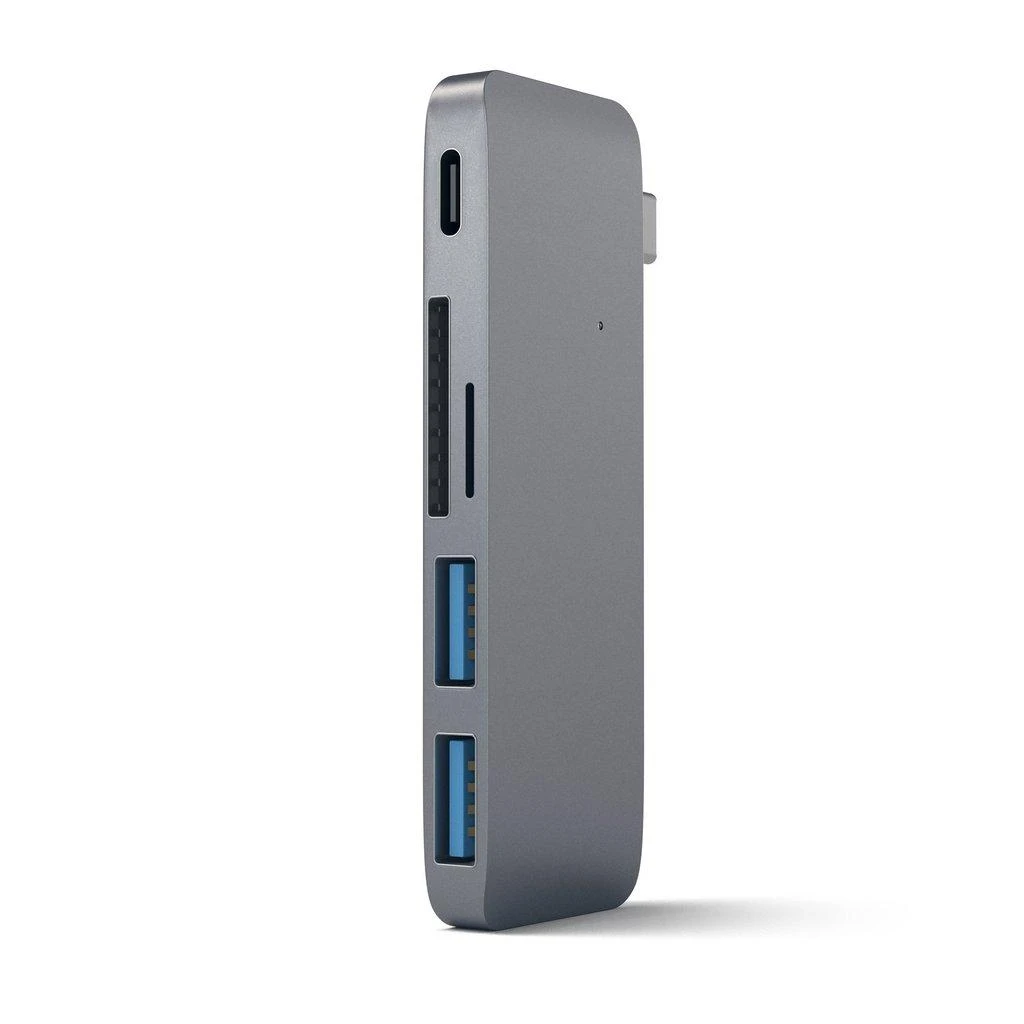 SATECHI Type-C Pass-Through USB šakotuvas su USB-C įkrovimo prievadu, pilka