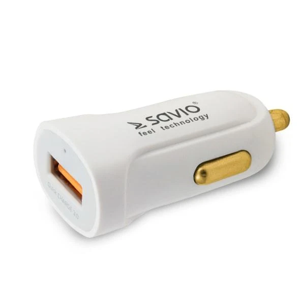 Aut.įkrov.Savio SA-05 Baltas 1xUSB