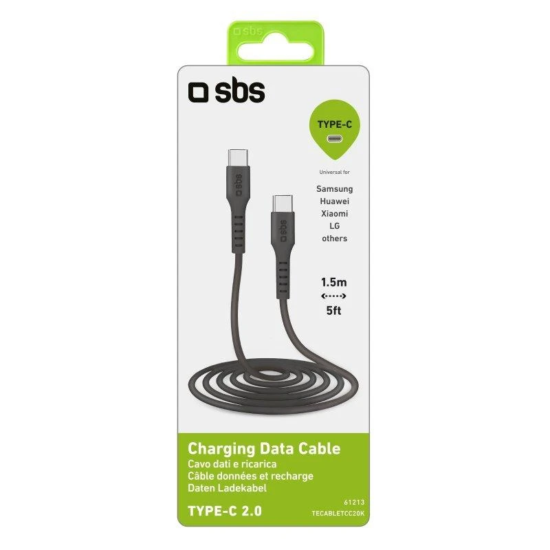 SBS KABELIS USB-C USB-C DŁ.1.5M JUODA