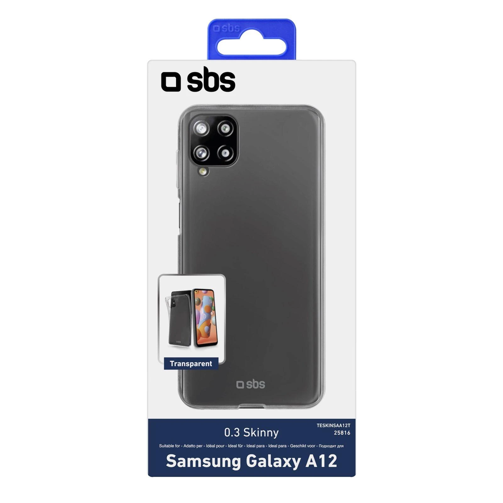 Dėklas „Samsung Galaxy A12 Skinny“ dangtelis su permatomu SBS