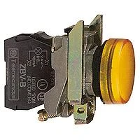 Schneider geltona signalinė lemputė 22mm su ZBV-B bloku