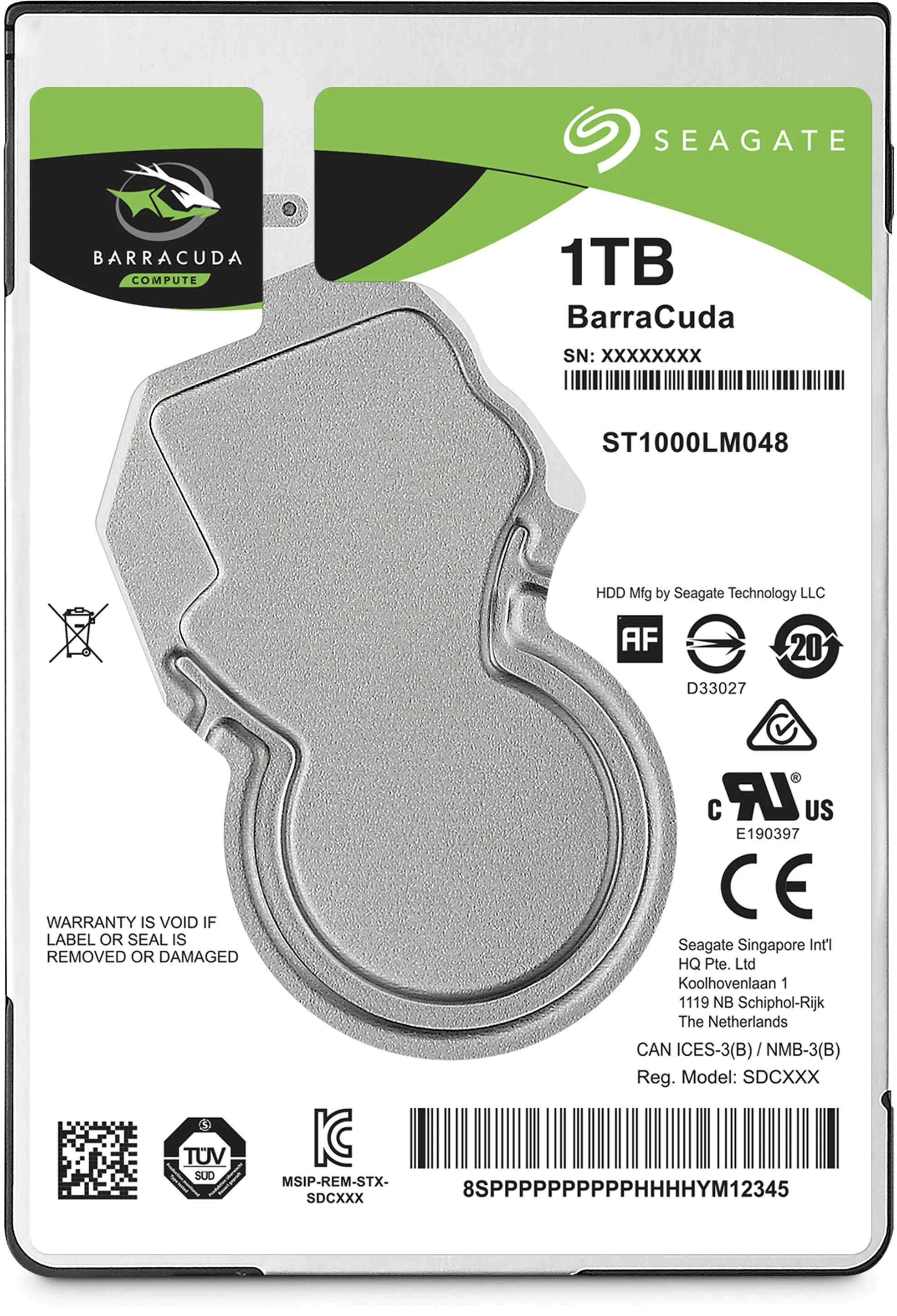 Seagate BarraCuda 2.5'' 1TB SATA3 5400RPM 128MB