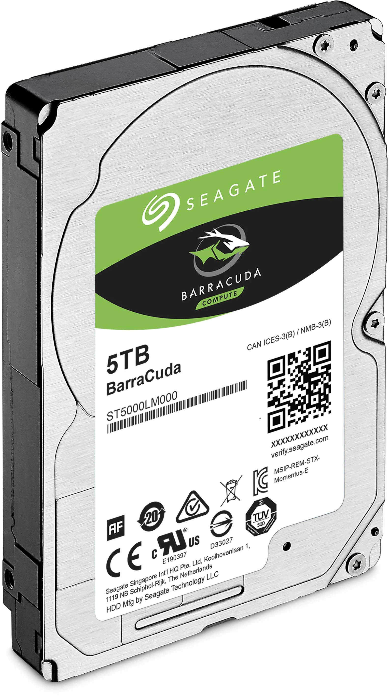 Seagate BarraCuda 5TB 2,5 col., 15mm SATA 6Gb/s – vidinis HDD