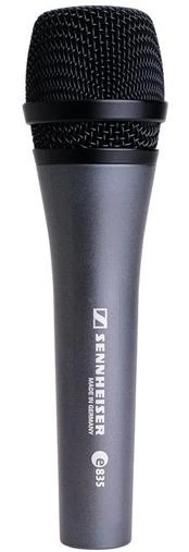 SENNHEISER E 835, VOKALINIS MIKROFONAS, DINAMINIS, KARDIOIDAS, 3 PIN XLR-M, ANTRACITO, SU KLIPSTUKU IR KREPŠELIS