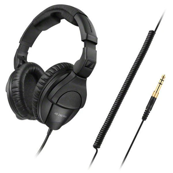 SENNHEISER HD 280 PRO, DYNAMIC HI-FI STEREO Ausinės, 64 ?, CLOSED, ADJUSTABLE HEADBAND, COILED KABELIS 3M, JACK 3.5MM, Juodas