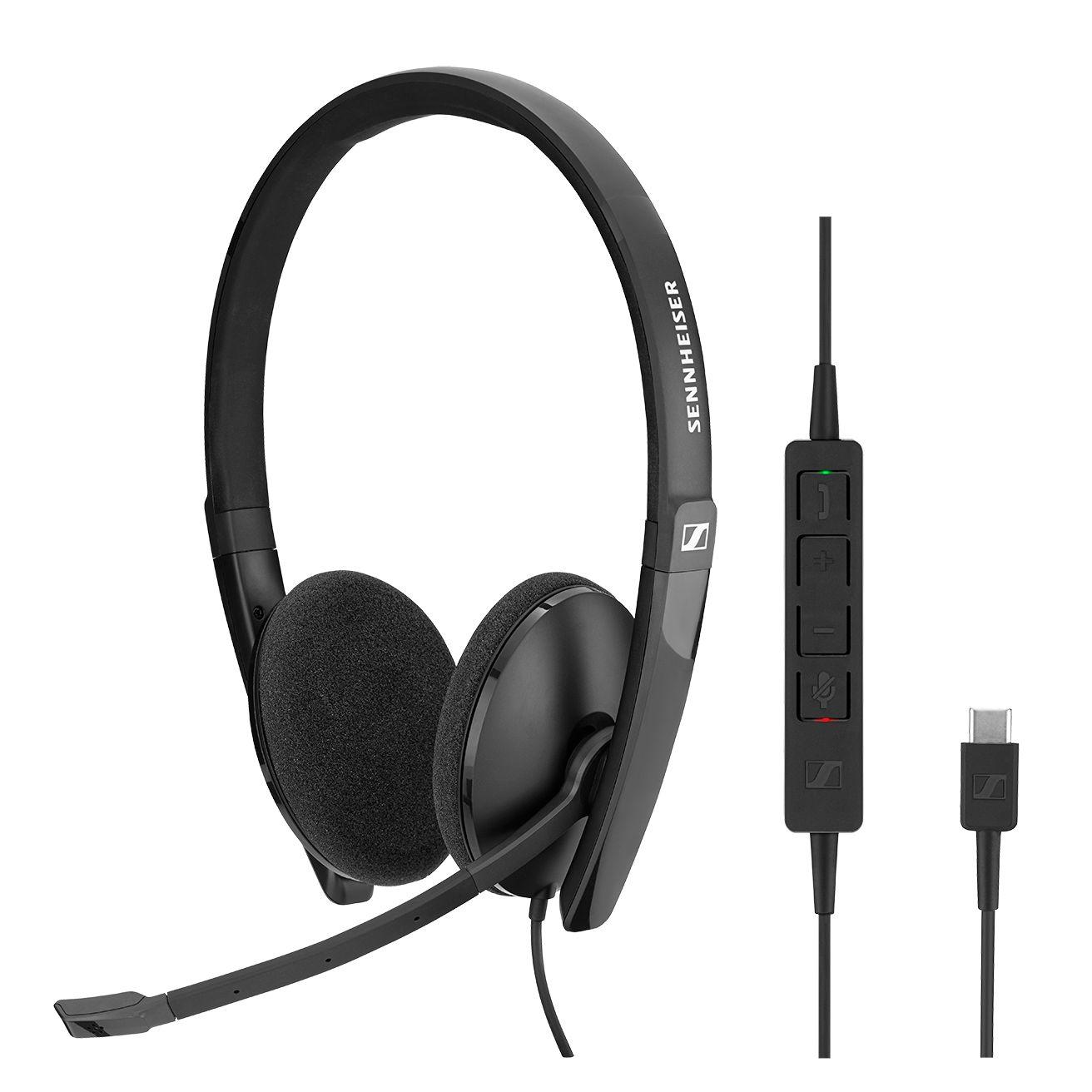 Epos , Sennheiser EPOS SC 160 USB-C - Ausinės - su lankeliu ant galvos -  Office / Call center - Juodas - Dvipusės - In-line control unit | Varle.lt