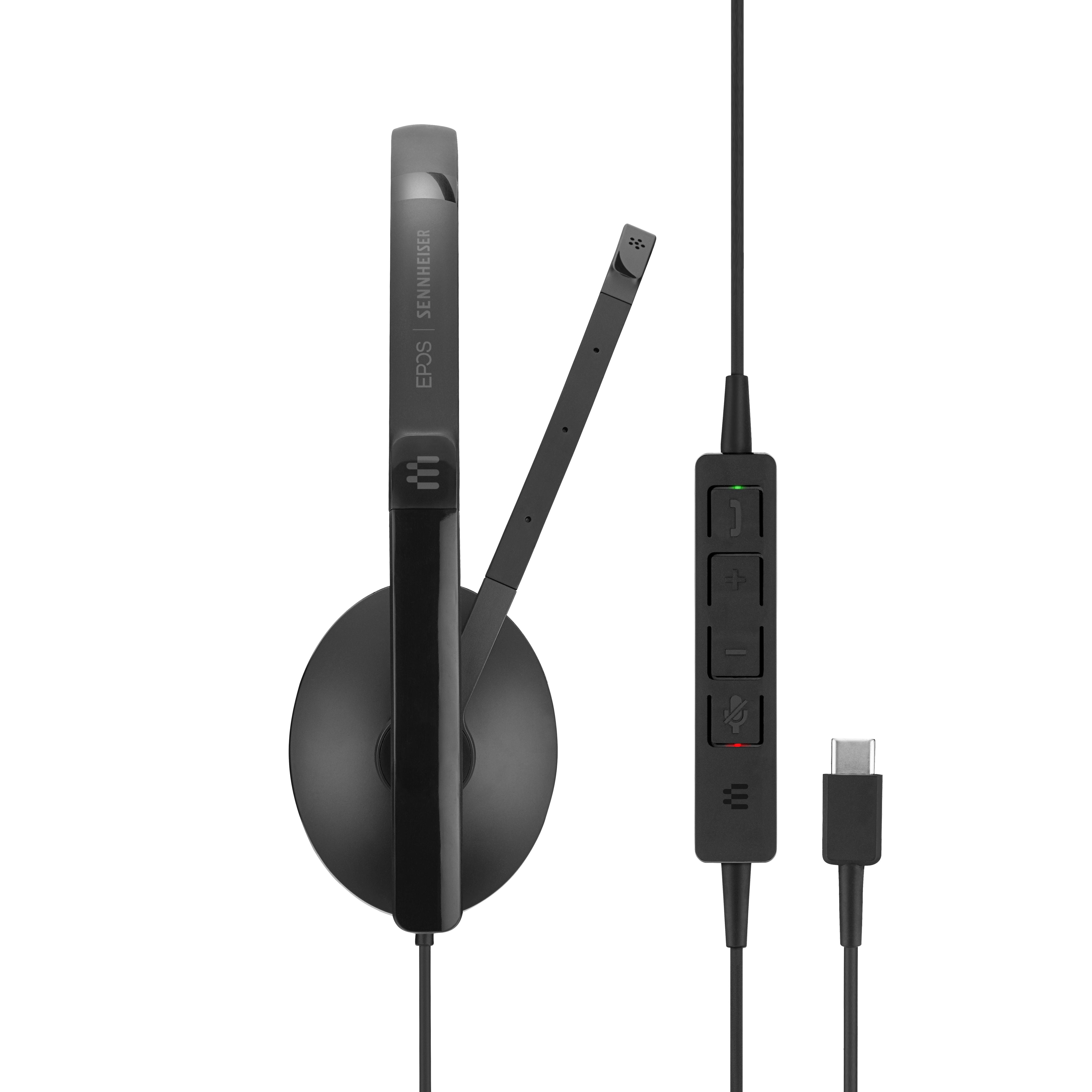 Epos , Sennheiser EPOS SC 160 USB-C - Ausinės - su lankeliu ant galvos -  Office / Call center - Juodas - Dvipusės - In-line control unit | Varle.lt