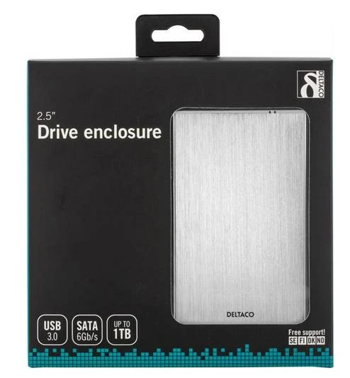 Deltaco HDD dėžutės pakuotė