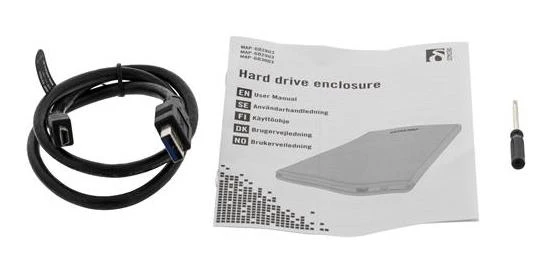 HDD dėžutė 1x2.5, SATA 6Gb / s, USB 3.0, al/plast DELTACO sidabrinė / MAP-GD29U3