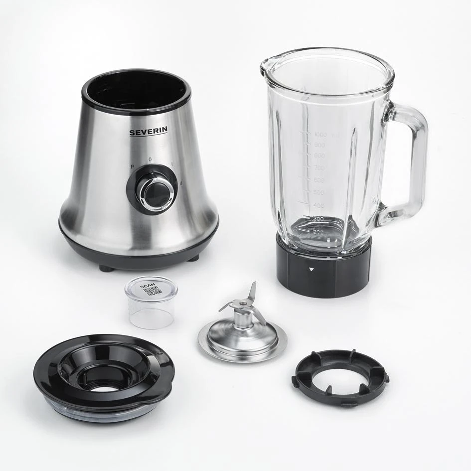 Severin Maišytuvas SM 3734 Juodas/Nerūdijantis plienas, 500 W, Glass, 1 L, Ice crushing, 22000 RPM