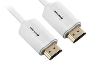 Baltas Sharkoon HDMI kabelis su auksuotomis jungtimis